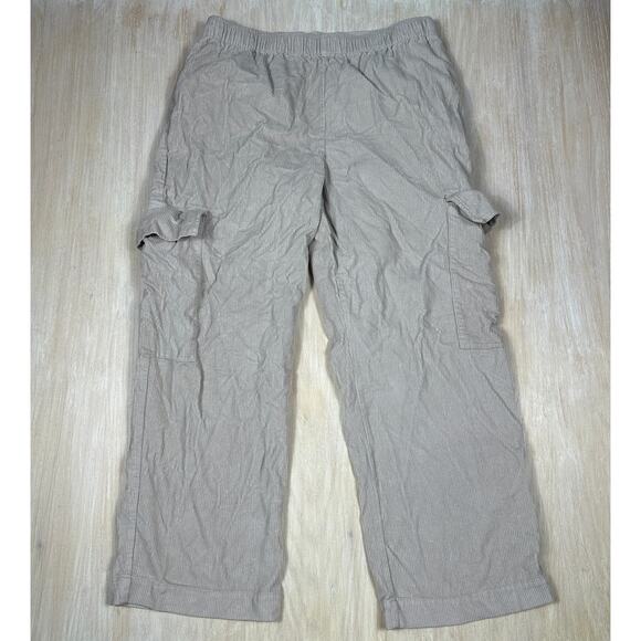 ASOS Design Cargo Corduroy Pull On Wide Leg Stretch Casual Trouser Pants 14 - Picture 7 of 15